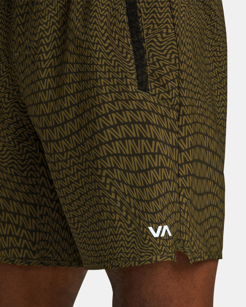 RVCA Yogger Stretch Elastic Waist Shorts 17" - VA WARP CHOCOLATE - Sun Diego Boardshop