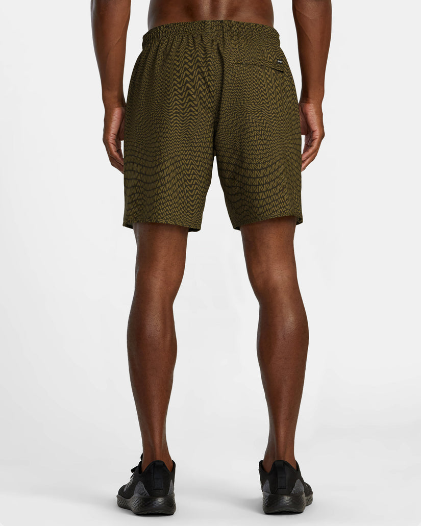 RVCA Yogger Stretch Elastic Waist Shorts 17" - VA WARP CHOCOLATE - Sun Diego Boardshop