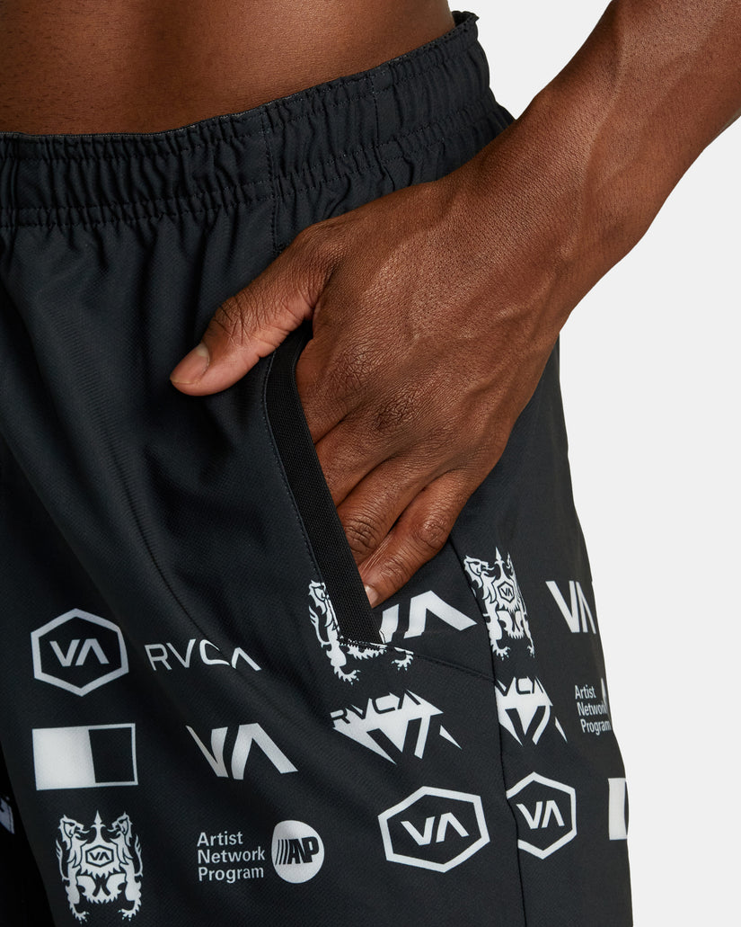 RVCA Yogger Stretch Elastic Waist Shorts 17" - ALL BRAND MID BAND - Sun Diego Boardshop