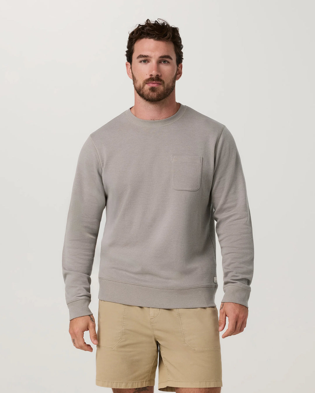Vuori Men's Jeffreys Crew 2.0 - Mocha Heather