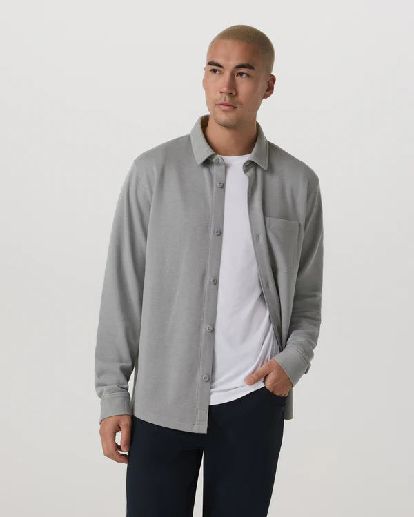 Vuori Long Sleeve Jeffreys Button Down Overshirt - Grey - Sun Diego Boardshop