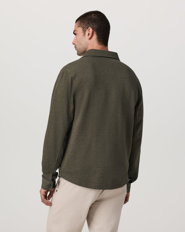 Vuori Long Sleeve Jeffreys Button Down Overshirt - Olive Heather - Sun Diego Boardshop