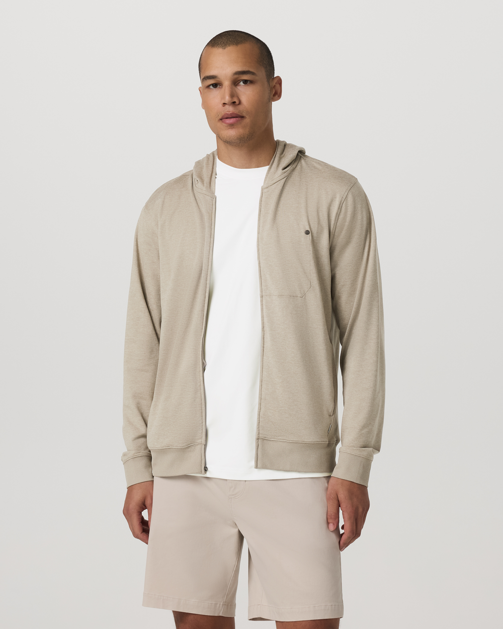 Vuori Men's Ponto Full Zip Hoodie - Truffle Heather - Sun Diego Boardshop