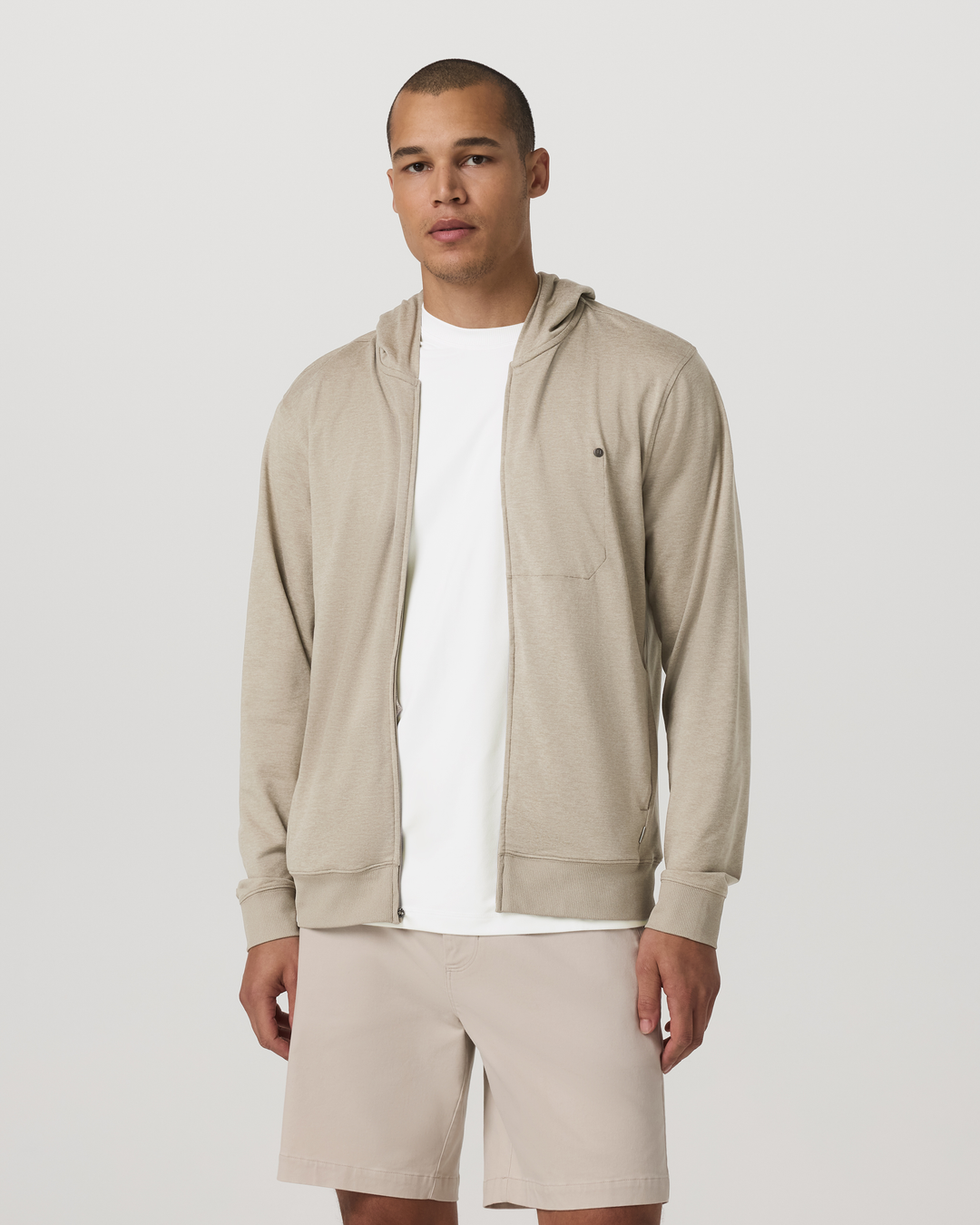 Vuori Men's Ponto Full Zip Hoodie - Truffle Heather - Sun Diego Boardshop