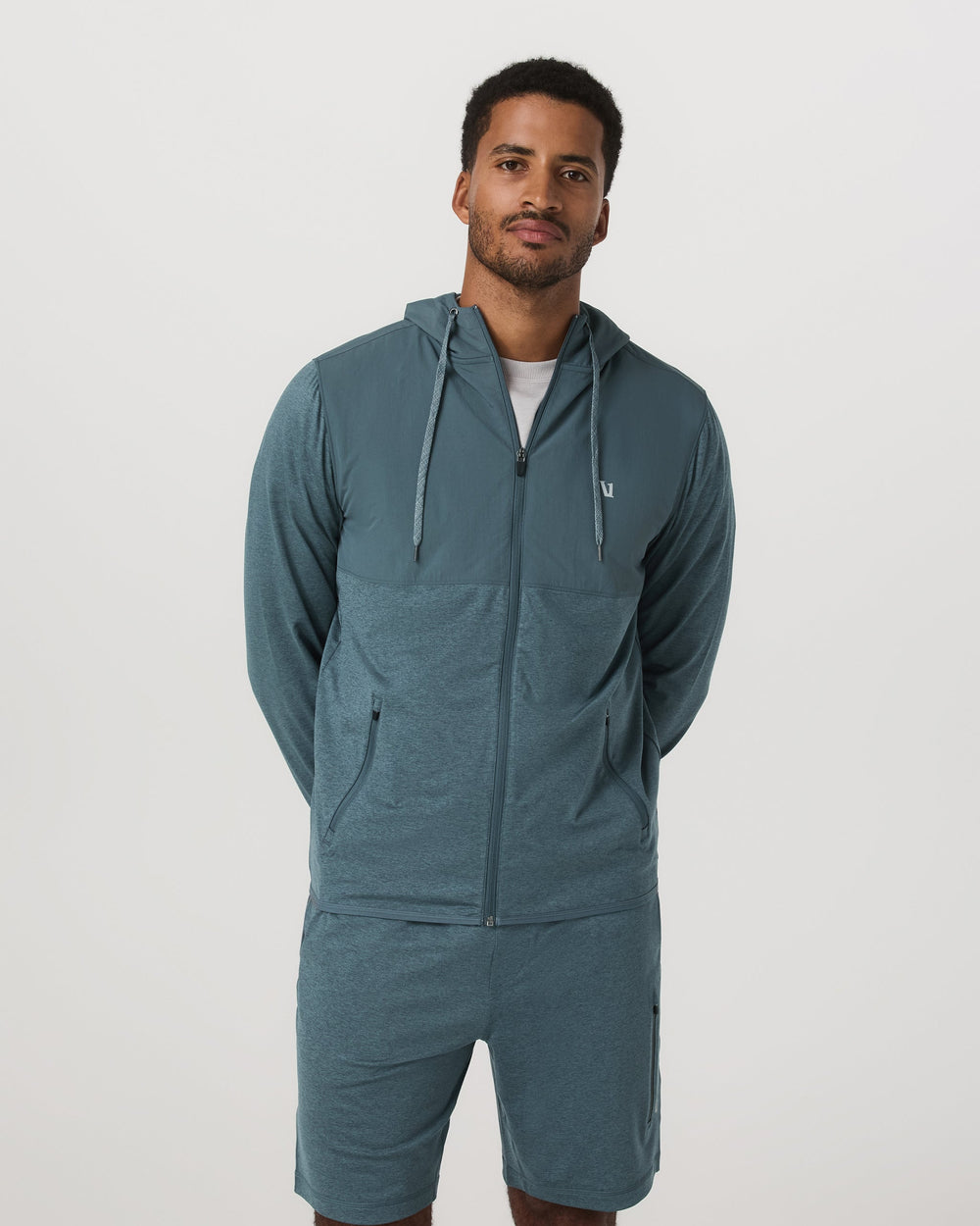 Vuori Men's Sunday Element Zip Hoodie - Blue Sea Heather - Sun Diego Boardshop