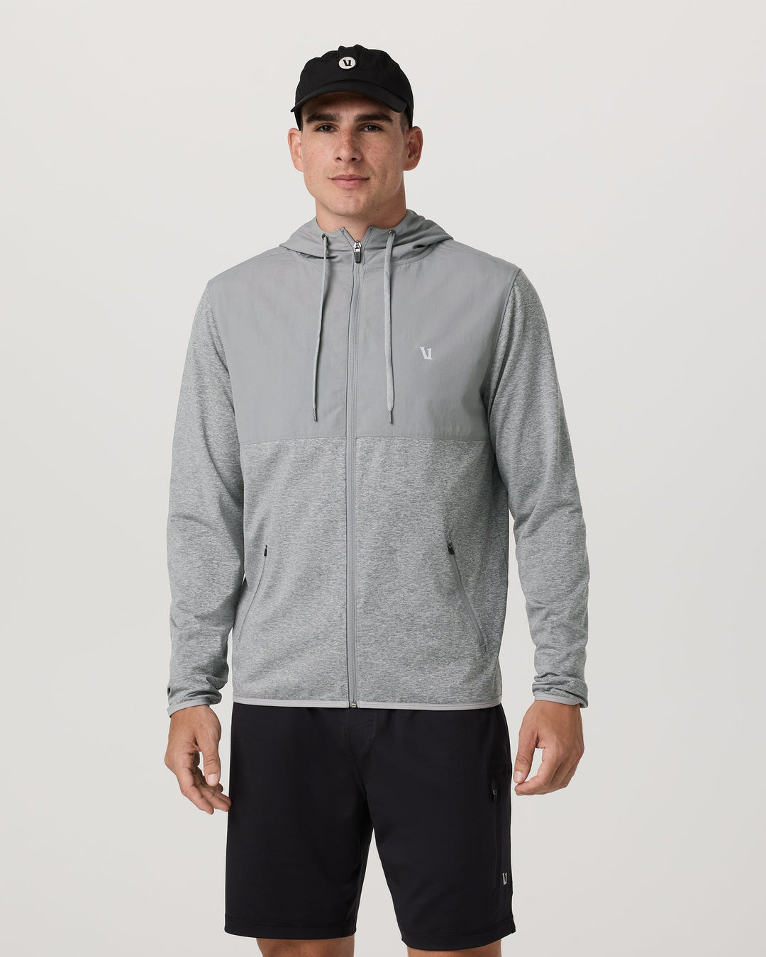 Vuori Men's Sunday Element Zip Hoodie - Grey Heather - Sun Diego Boardshop