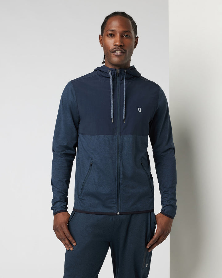 Vuori Men's Sunday Element Zip Hoodie - Ink Heather - Sun Diego Boardshop