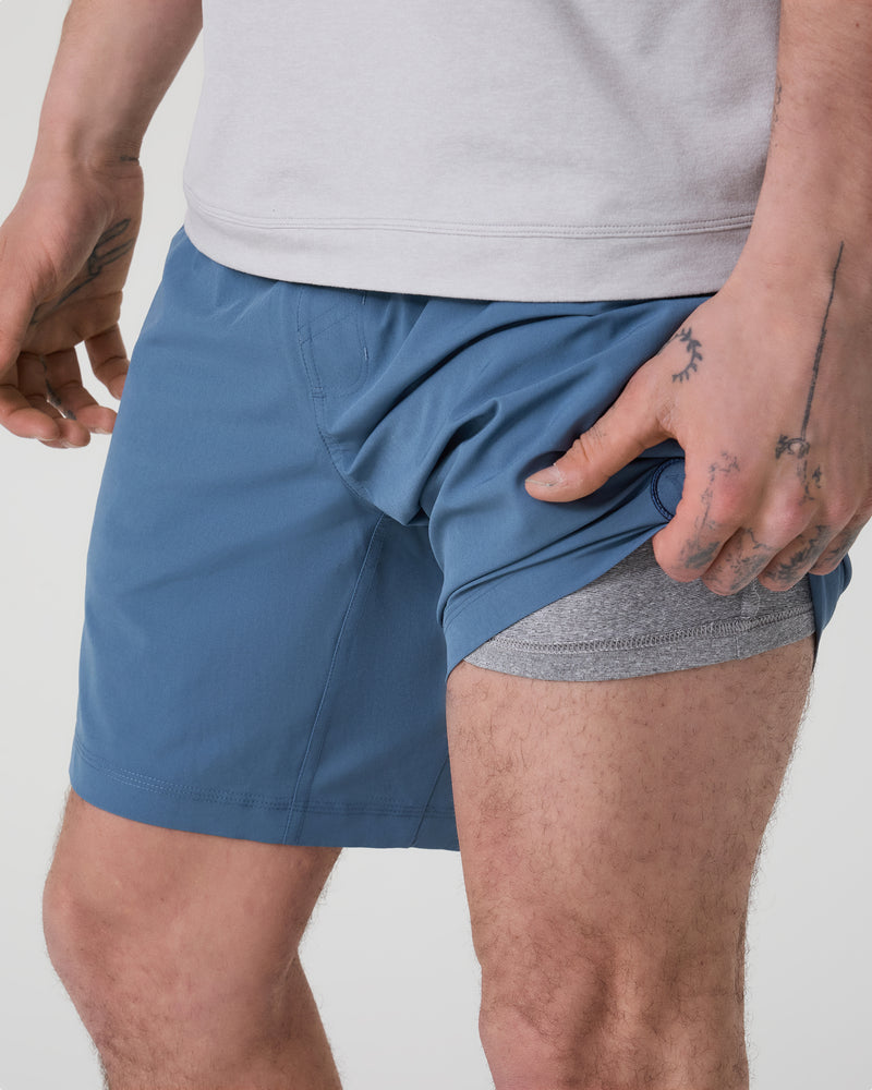 Vuori Kore Short Lined 7" - Pool Blue Tonal - Sun Diego Boardshop