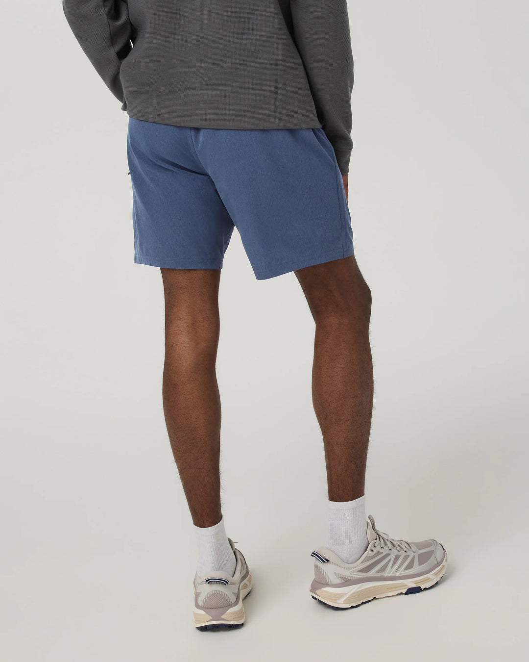 Vuori Men's Banks Session Short Unlined 7" - Azure Linen Texture - Sun Diego Boardshop