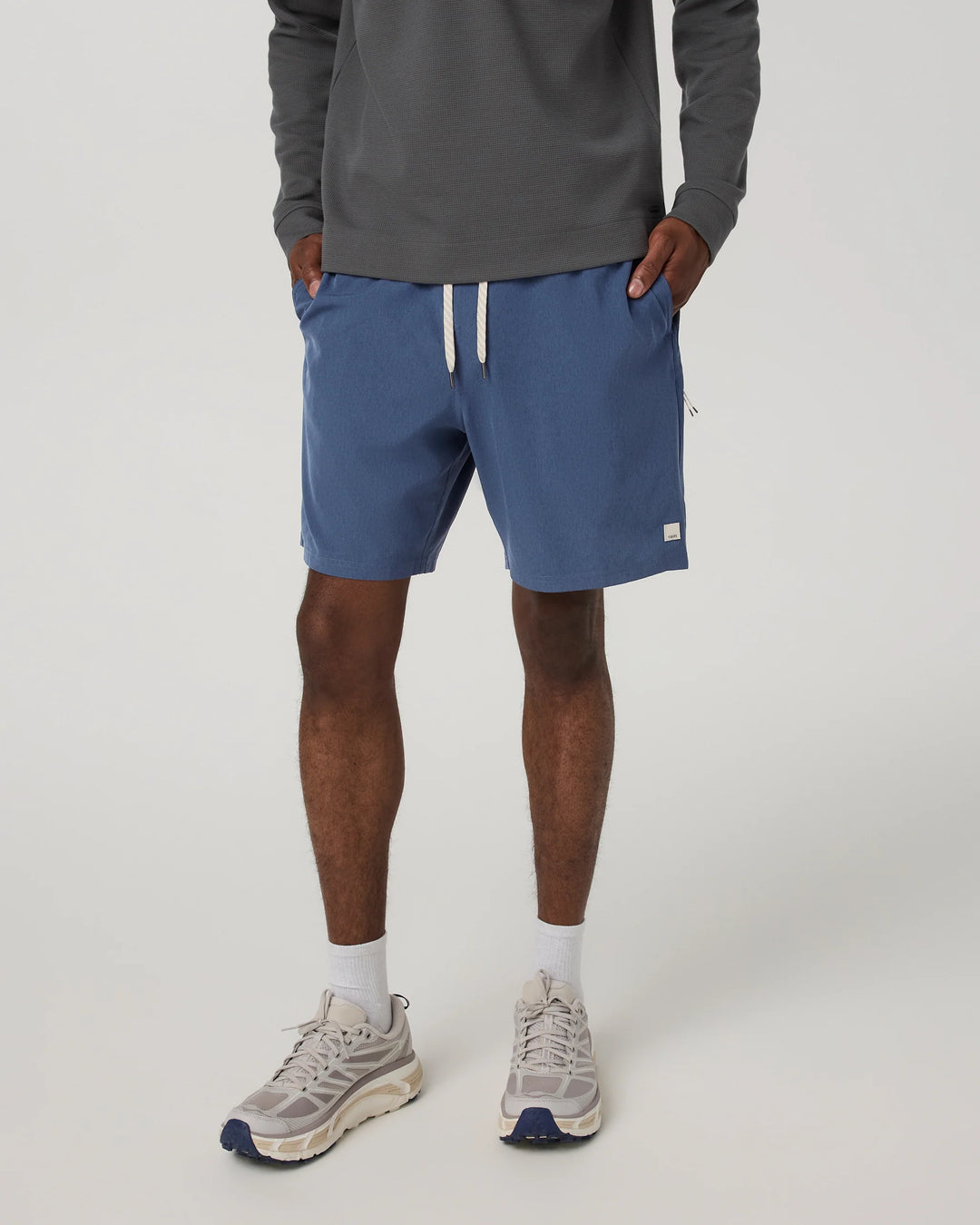 Vuori Men's Banks Session Short Unlined 7" - Azure Linen Texture - Sun Diego Boardshop
