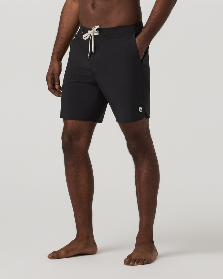 Vuori Men's Cruise Boardshort - Black Solid Waistband - Sun Diego Boardshop