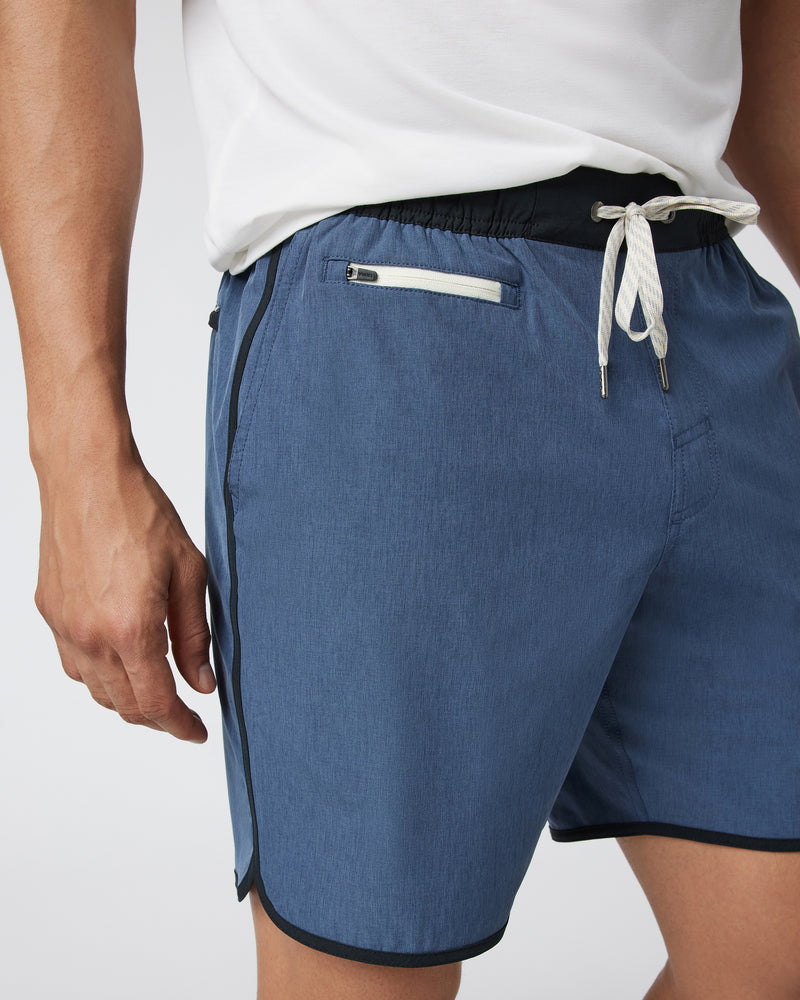 Vuori Banks Short - Azure Linen Texture - Sun Diego Boardshop