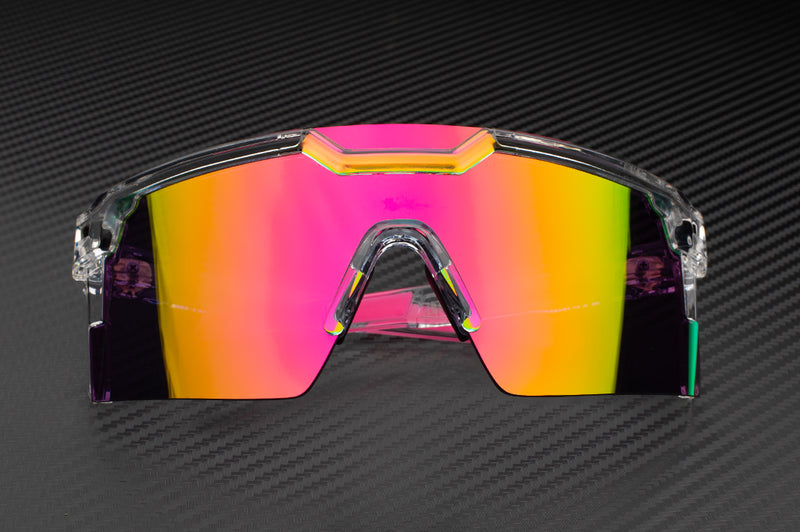 Heat Wave Visual Future Tech Sunglasses Z87+ - VAPOR CLEAR FRAME/SPECTRUM LENS - Sun Diego Boardshop