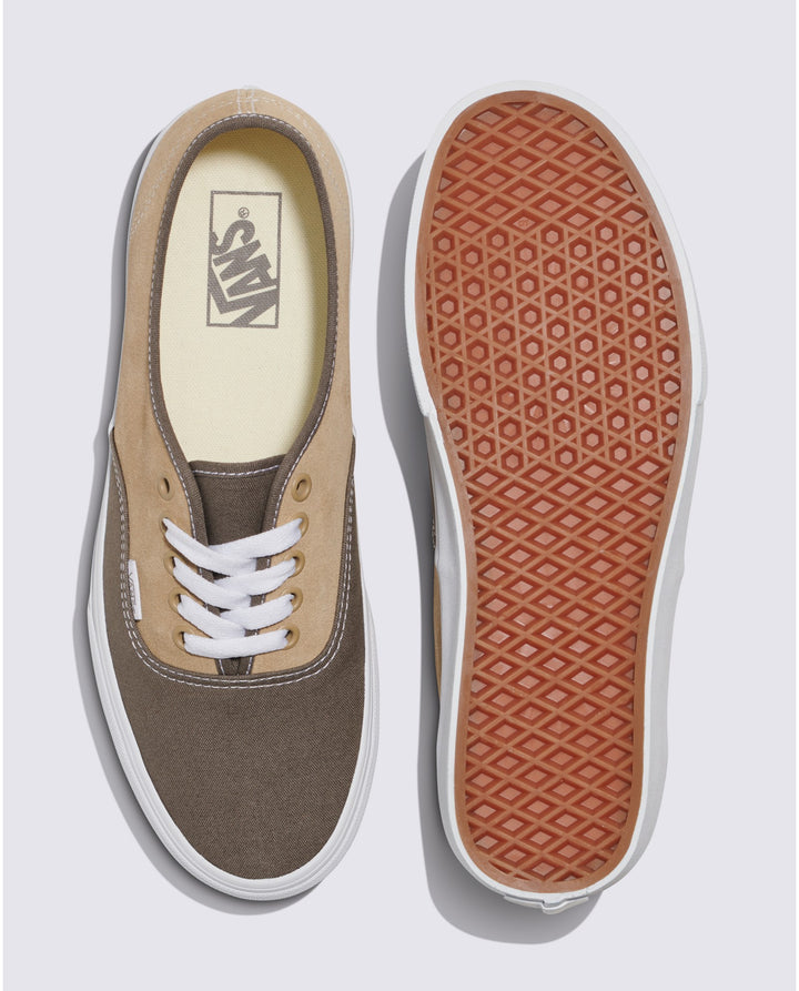 Vans Authentic Canvas Suede Shoe - CANVAS/SUEDE BLOCK BROWN - Sun Diego Boardshop