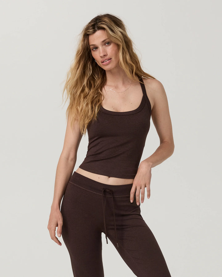 Vuori Women's Halo Cross Back Tank - Java Heather - Sun Diego Boardshop