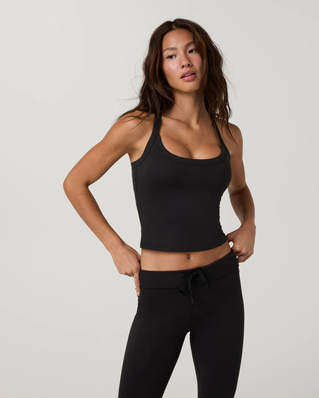 Vuori Women's Halo Cross Back Tank - Solid Black - Sun Diego Boardshop