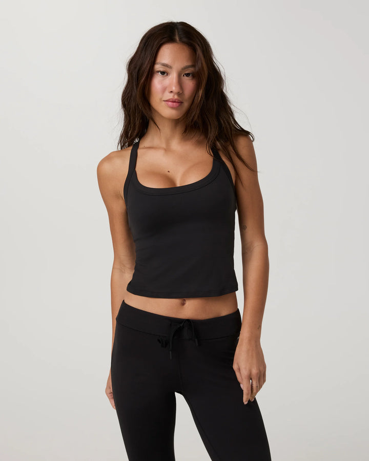 Vuori Women's Halo Cross Back Tank - Solid Black - Sun Diego Boardshop
