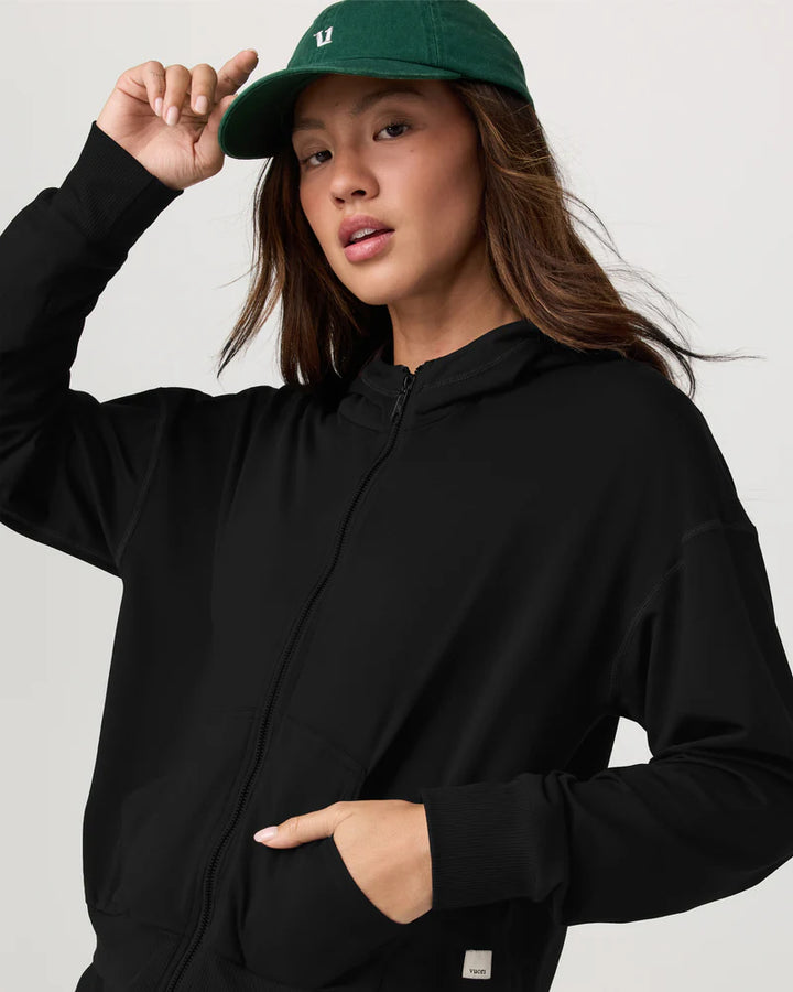 Vuori Halo Modern Full Zip Hoodie - True Black - Sun Diego Boardshop