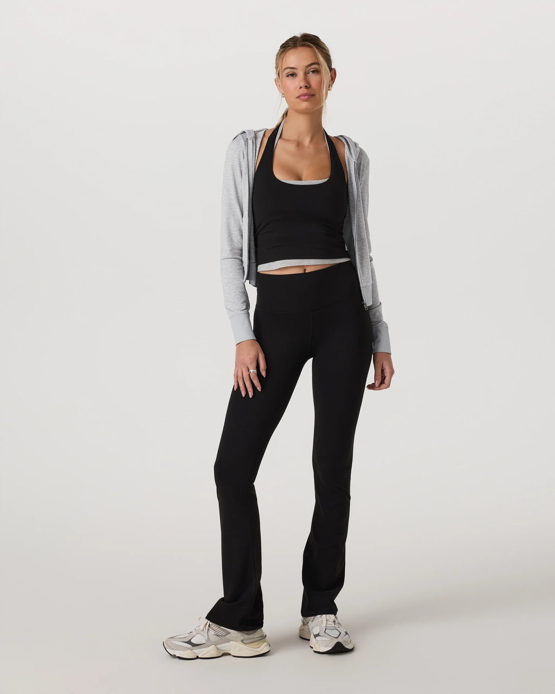 Vuori Women's Halo Mini Full Zip Hoodie - Pale Grey Heather - Sun Diego Boardshop