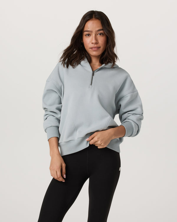 Vuori Restore Relaxed Half Zip Hoodie - Blue Haze | Sun Diego