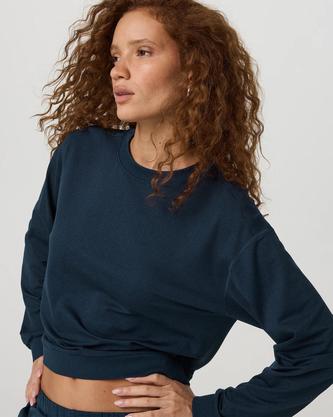 Vuori Women's Halo Modern Crew - Blue Coast Heather - Sun Diego Boardshop