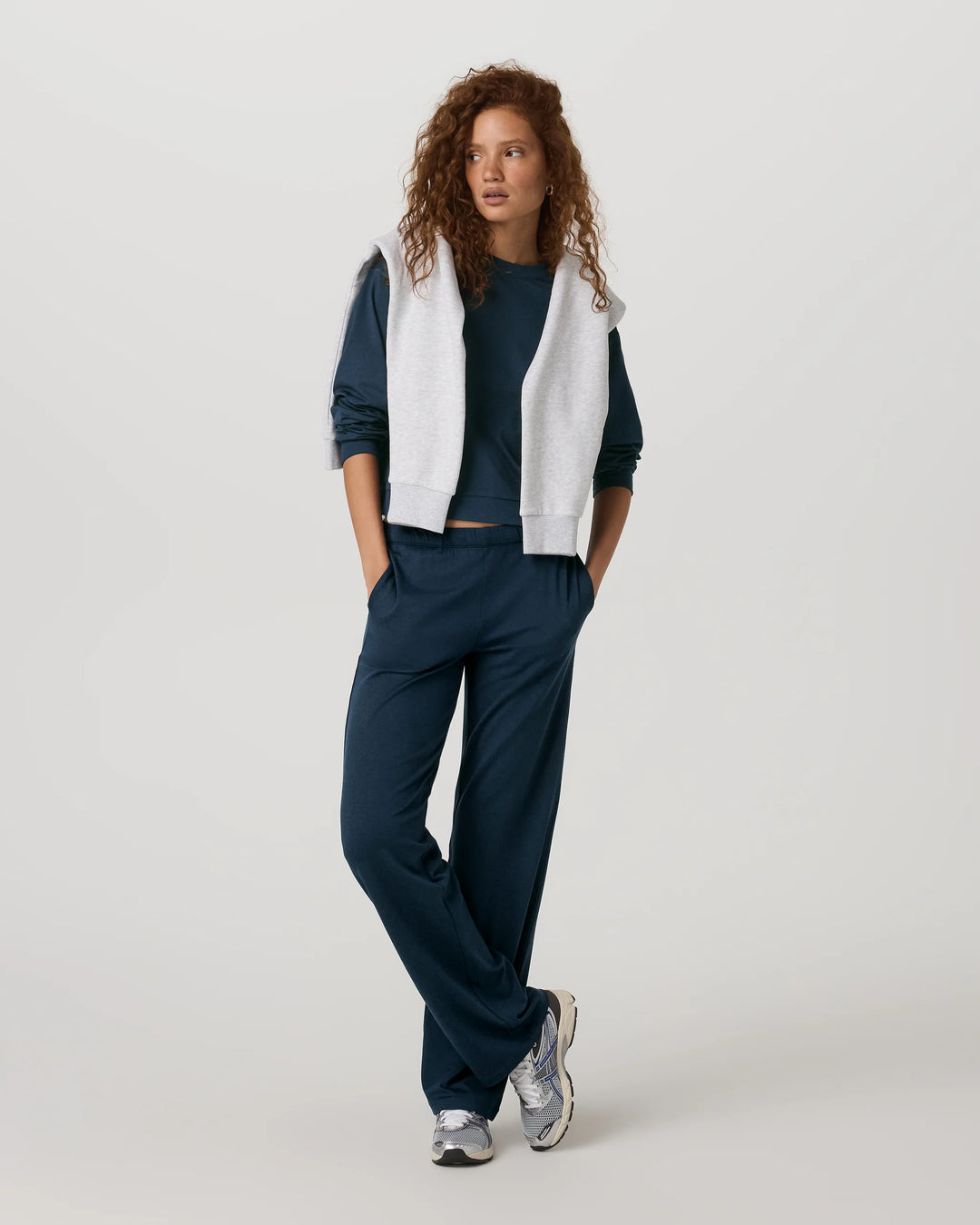 Vuori Women's Halo Modern Crew - Blue Coast Heather - Sun Diego Boardshop