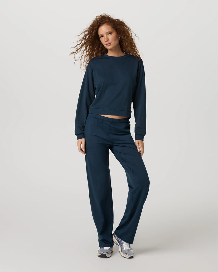 Vuori Women's Halo Modern Crew - Blue Coast Heather - Sun Diego Boardshop