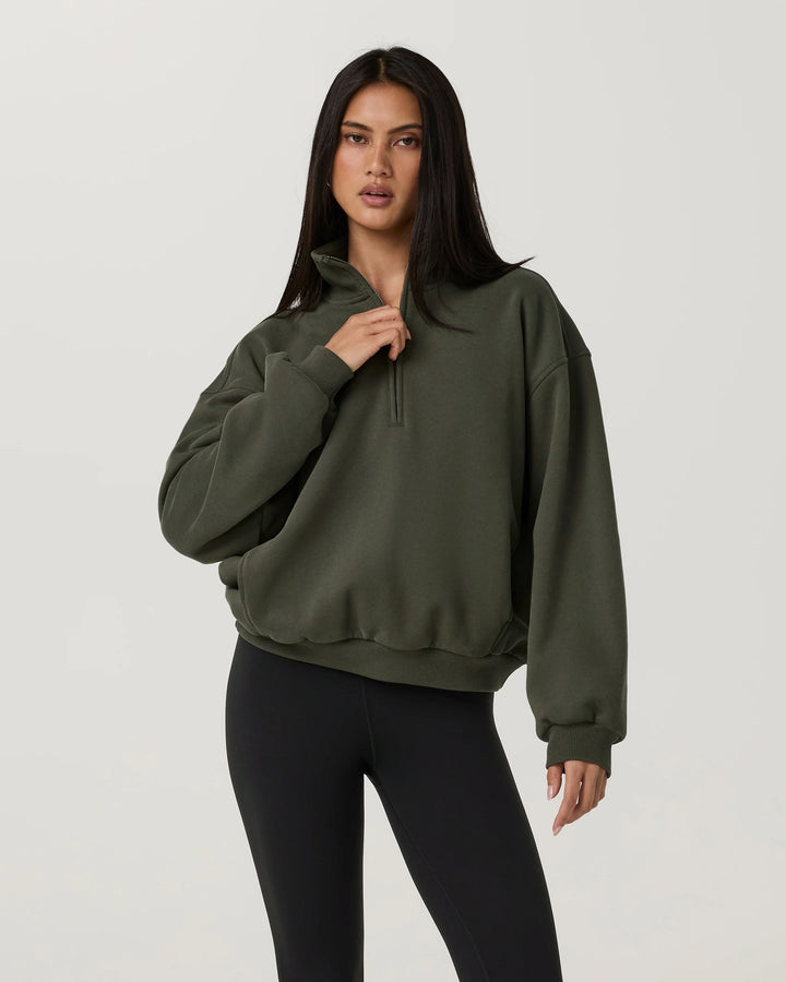 Vuori Women's Restore Oversized Half Zip - Army - Sun Diego Boardshop