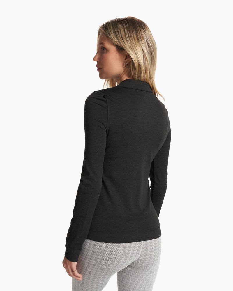 VUORI Halo Essential Half Zip - BLACK HEATHER - Sun Diego Boardshop