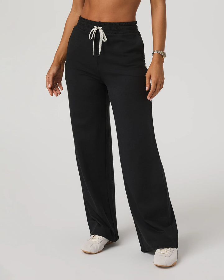 Vuori Women's Halo Essential Wideleg Pant - Black Heather - Sun Diego Boardshop