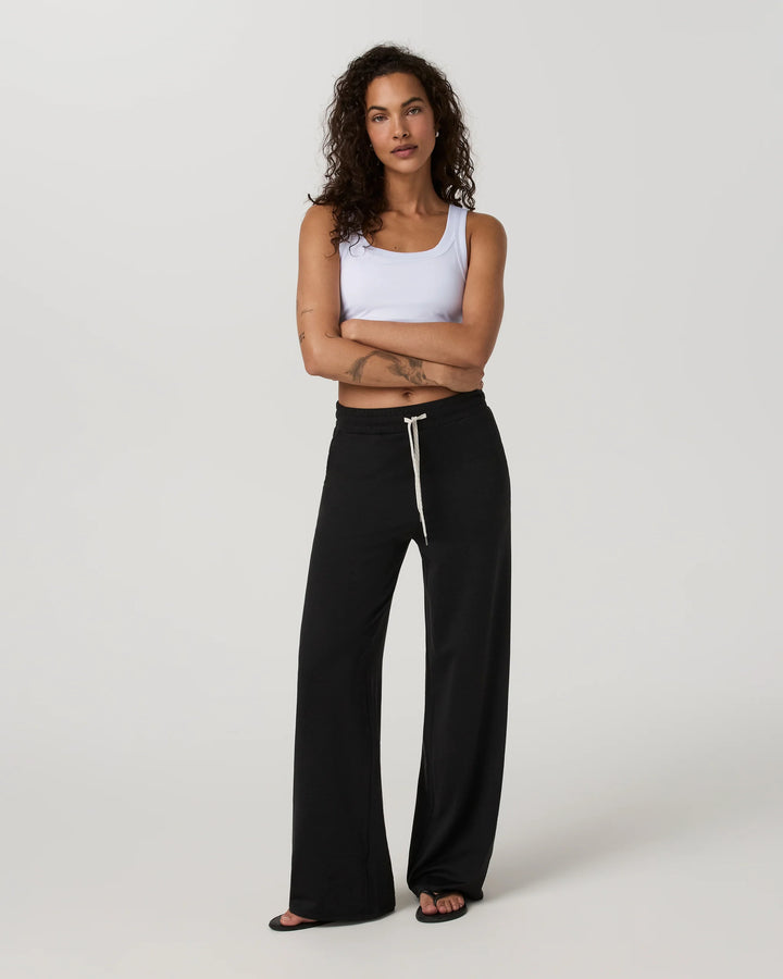 Vuori Women's Halo Essential Wideleg Pant - Black Heather - Sun Diego Boardshop