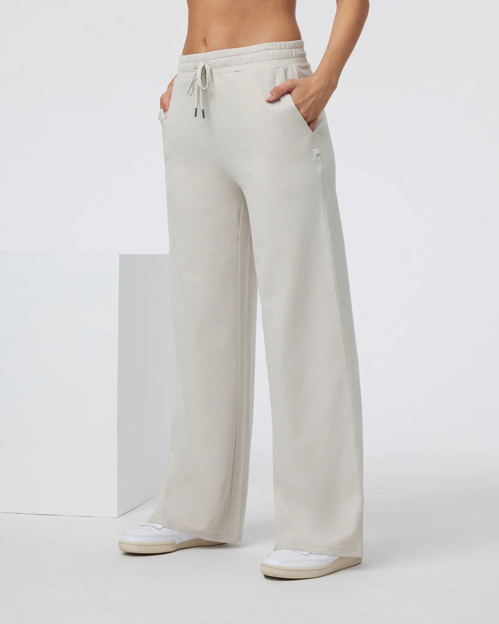Vuori Women's Halo Essential Wideleg Pant - Ecru Heather - Sun Diego Boardshop