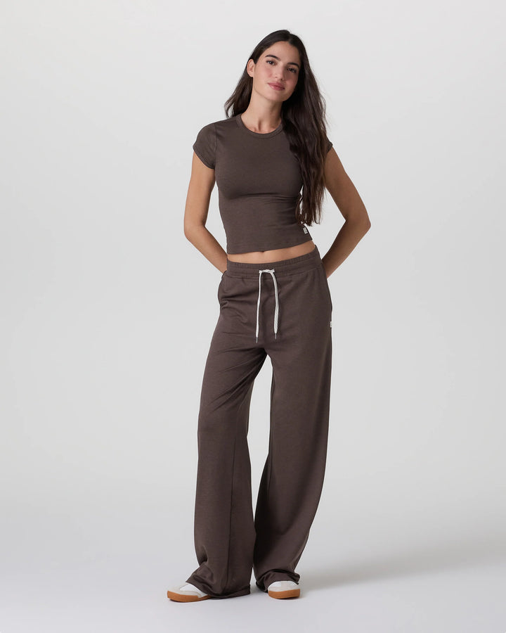 Vuori Women's Halo Essential Wideleg Pant - Java Heather - Sun Diego Boardshop