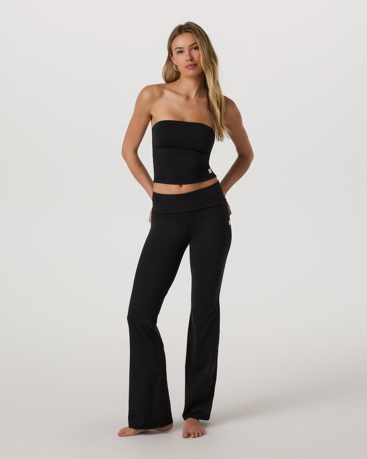 Vuori Women's Halo Foldover Legging - Black Heather - Sun Diego Boardshop