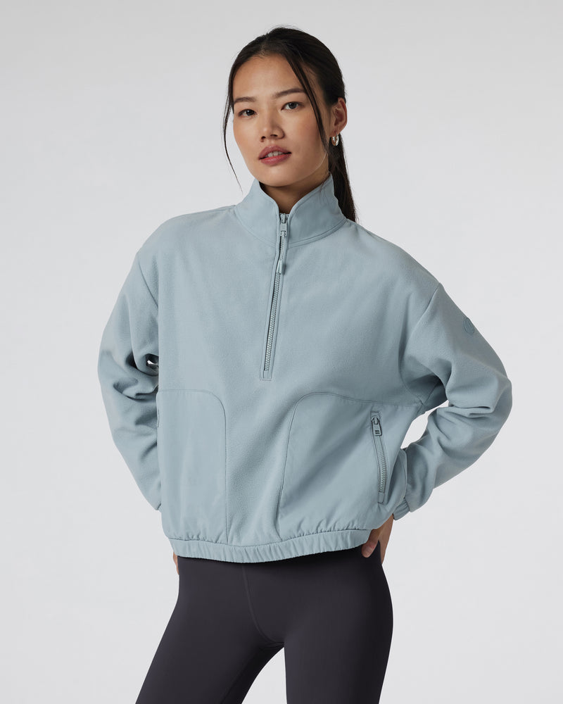 Vuori Women's Aspen Half Zip - CHALK BLUE - Sun Diego Boardshop