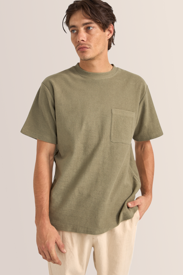 Rhythm Vintage Terry SS Knit T-Shirt - SAGE - Sun Diego Boardshop