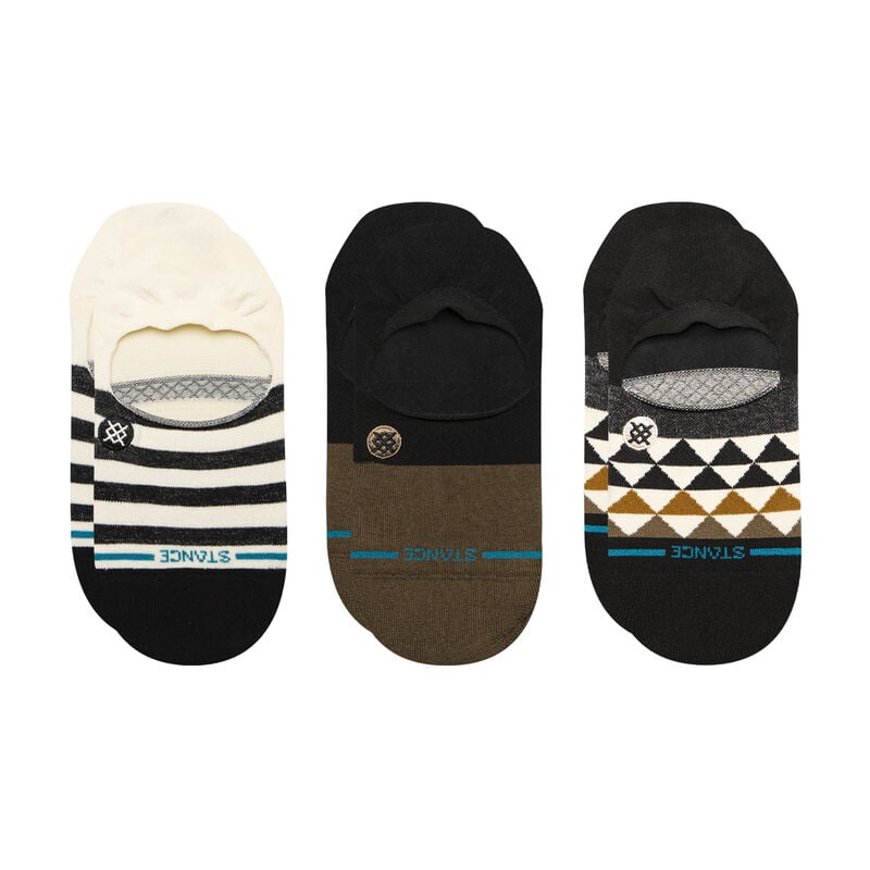 Stance Equilateral Cotton No Show Socks 3 Pack - BLACK - Sun Diego Boardshop