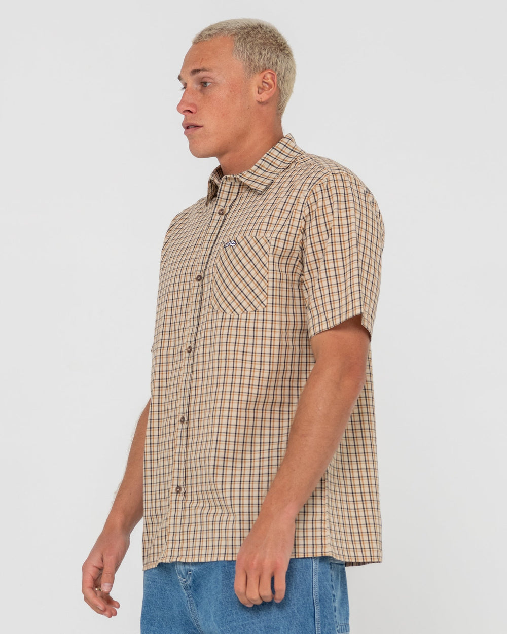 Rusty Datsun 45 Short Sleeve Shirt - Light Khaki - Sun Diego Boardshop