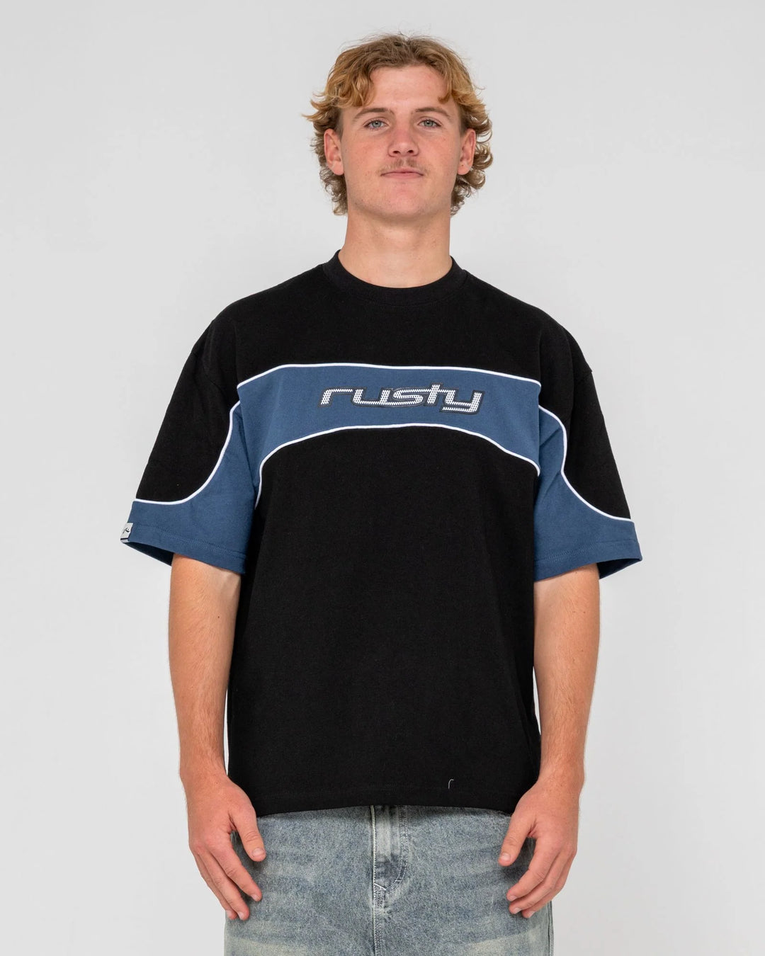 Rusty Men's Kinetic Panel Heavy Tee - Black - Sun Diego Boardshop