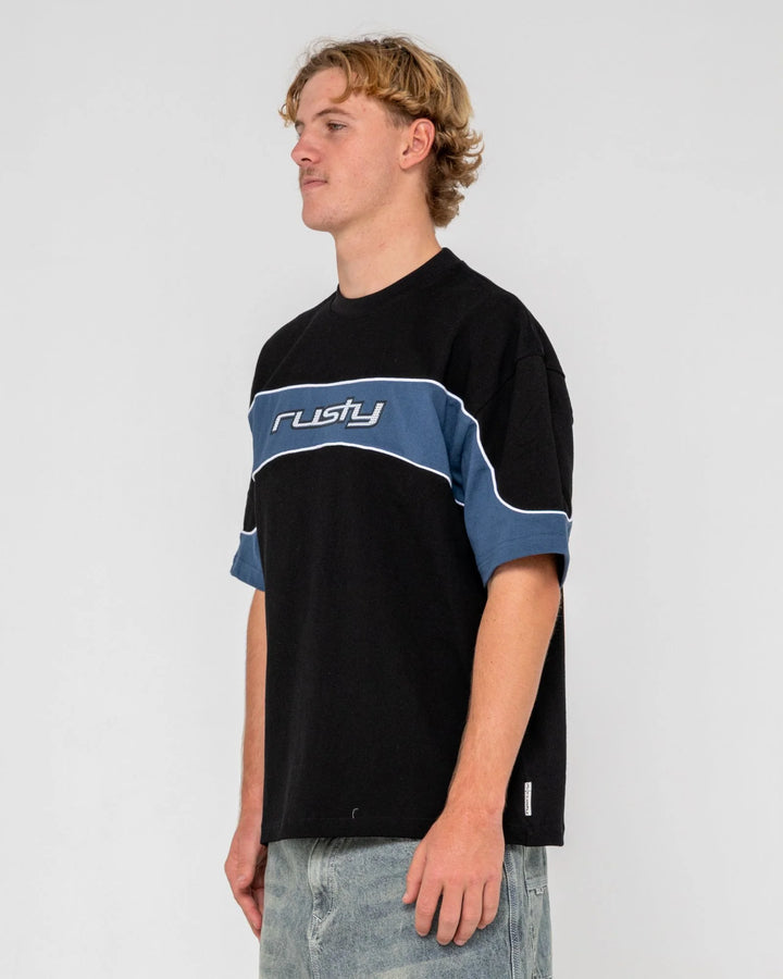 Rusty Men's Kinetic Panel Heavy Tee - Black - Sun Diego Boardshop
