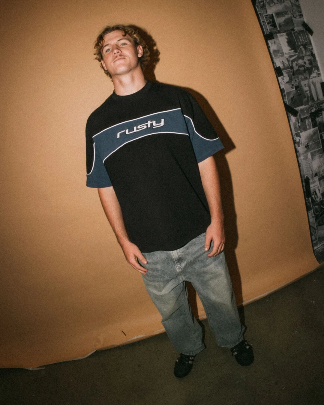 Rusty Men's Kinetic Panel Heavy Tee - Black - Sun Diego Boardshop