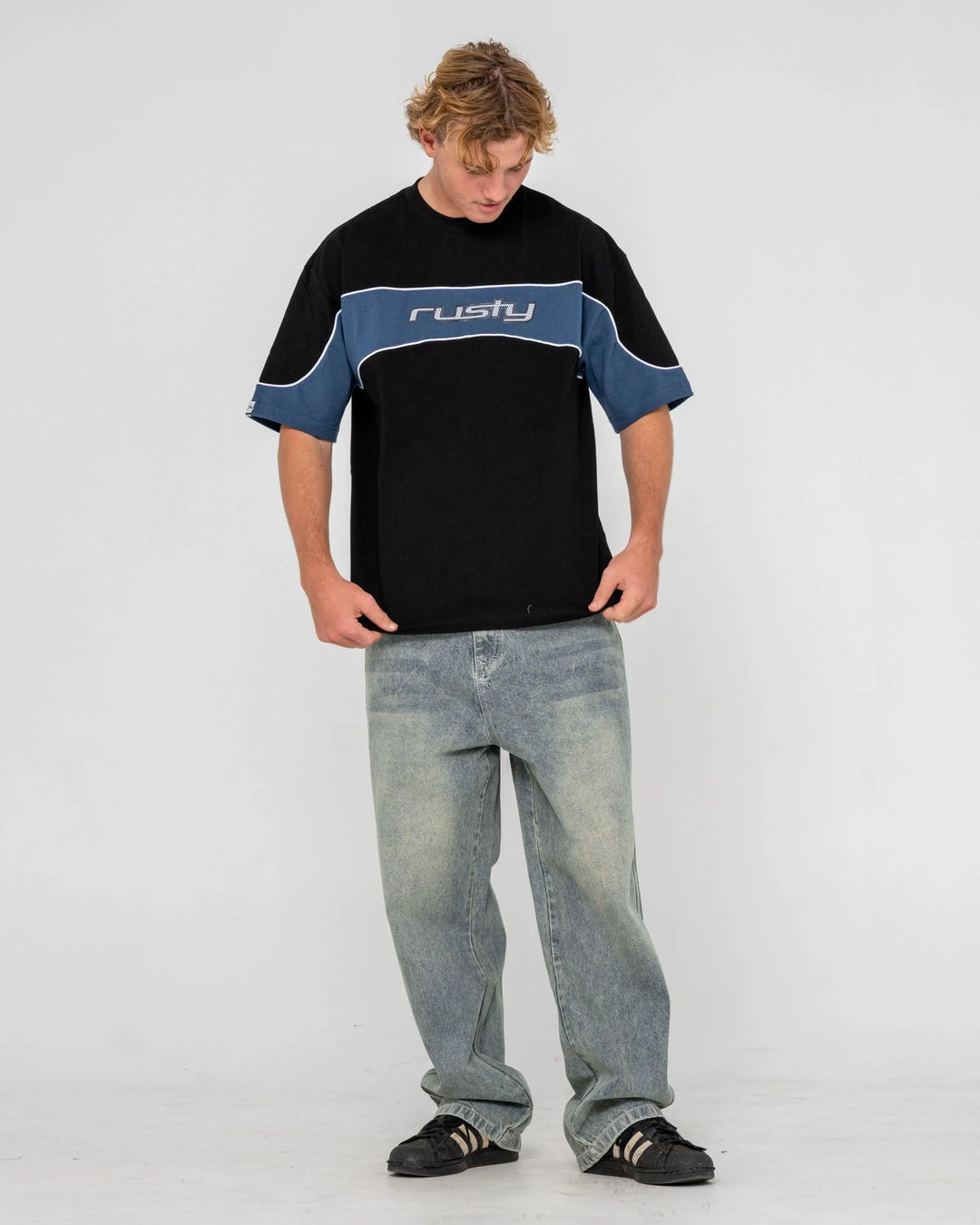 Rusty Men's Kinetic Panel Heavy Tee - Black - Sun Diego Boardshop