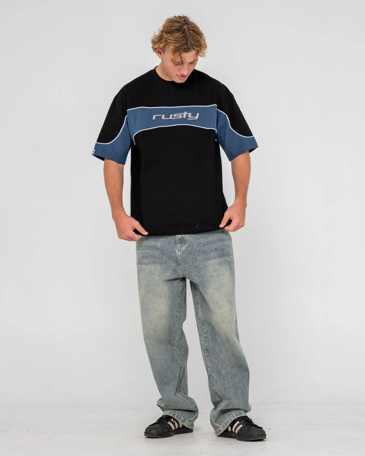 Rusty Men's Kinetic Panel Heavy Tee - Black - Sun Diego Boardshop