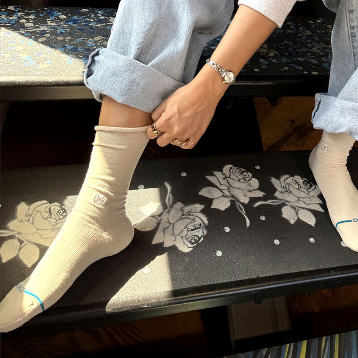 Stance Rolled Crew Light Cushion Socks - Oat - Sun Diego Boardshop