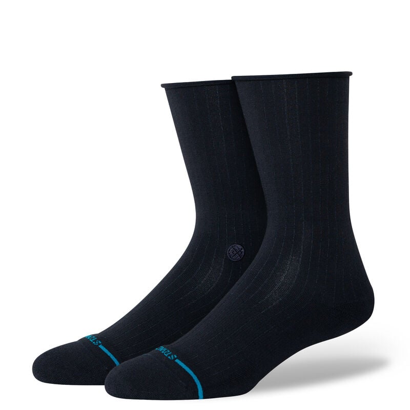 Stance Rolled Crew Light Cushion Socks - Black - Sun Diego Boardshop