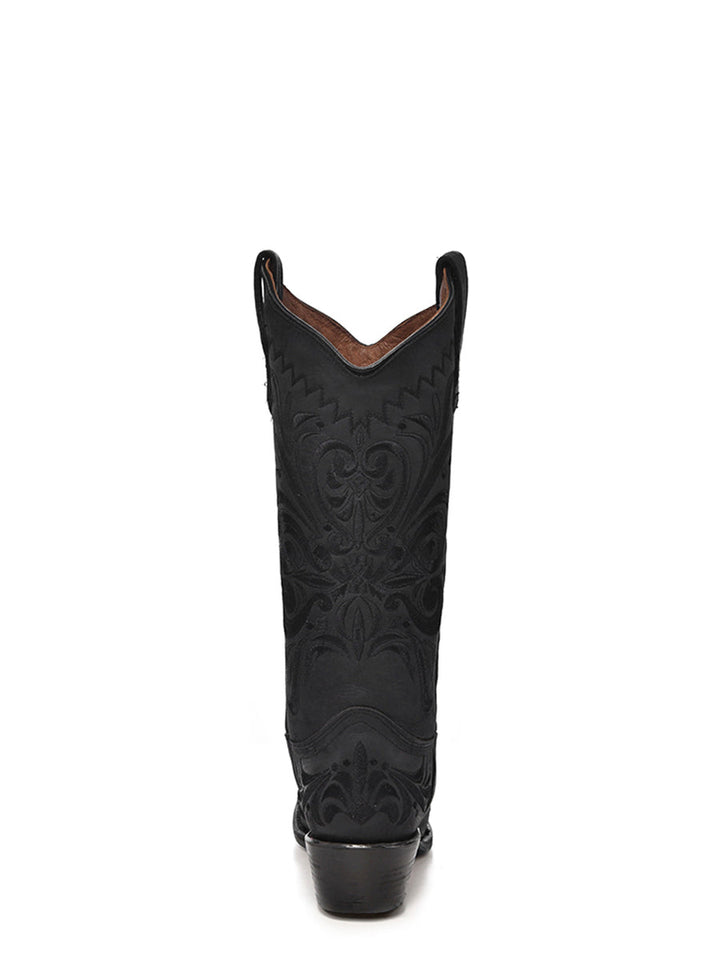 Corral Boots WOMEN’S EMBROIDERY BLACK SNIP TOE COWBOY BOOT - BLACK - Sun Diego Boardshop