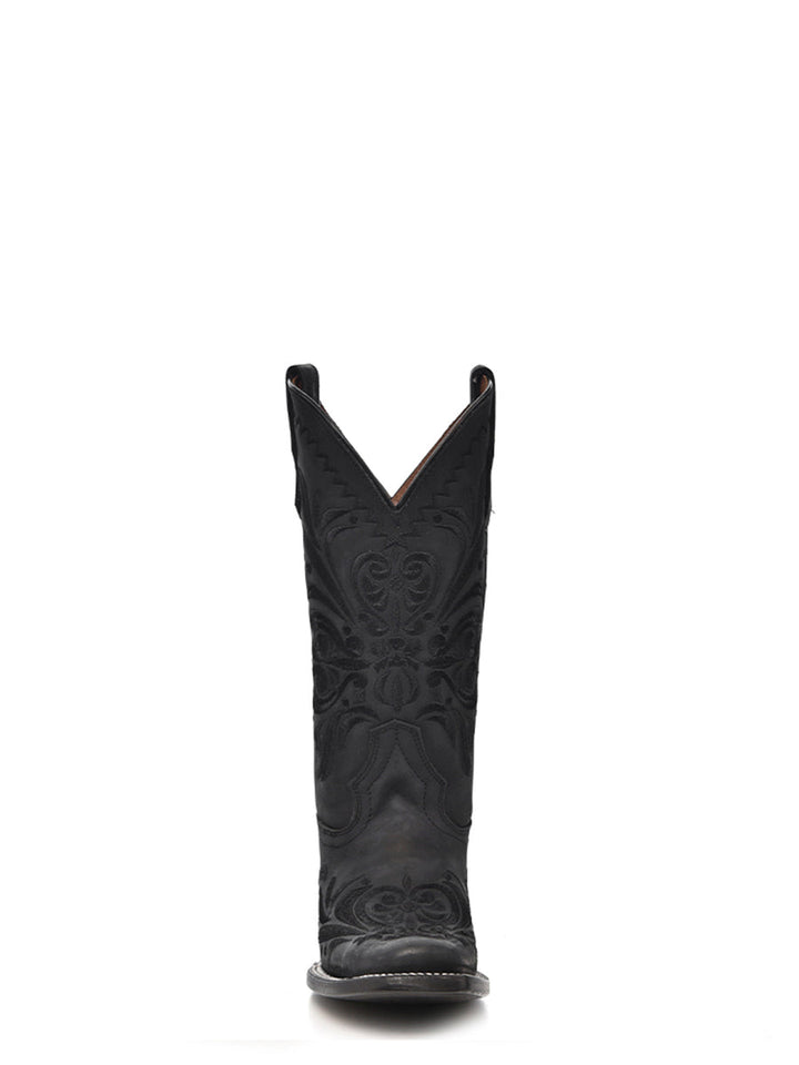 Corral Boots WOMEN’S EMBROIDERY BLACK SQUARE TOE COWBOY BOOT - BLACK - Sun Diego Boardshop