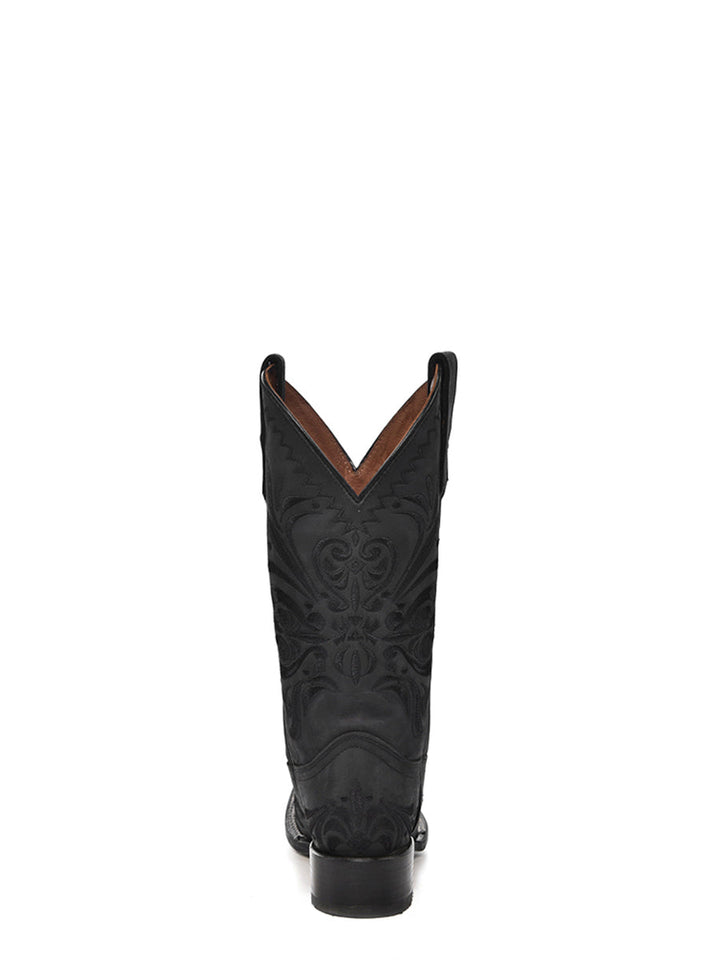 Corral Boots WOMEN’S EMBROIDERY BLACK SQUARE TOE COWBOY BOOT - BLACK - Sun Diego Boardshop