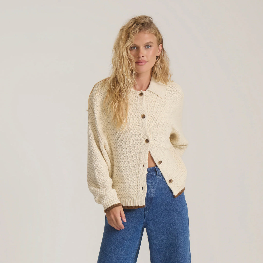 Roark Women's Open Roads Cardigan Long Sleeve Sweater - Bone - Sun Diego Boardshop