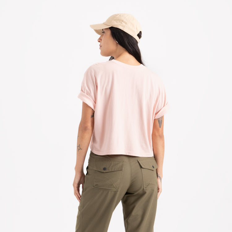 Roark Striped Shell Cropped Boxy Premium Tee - Dusty Apricot - Sun Diego Boardshop